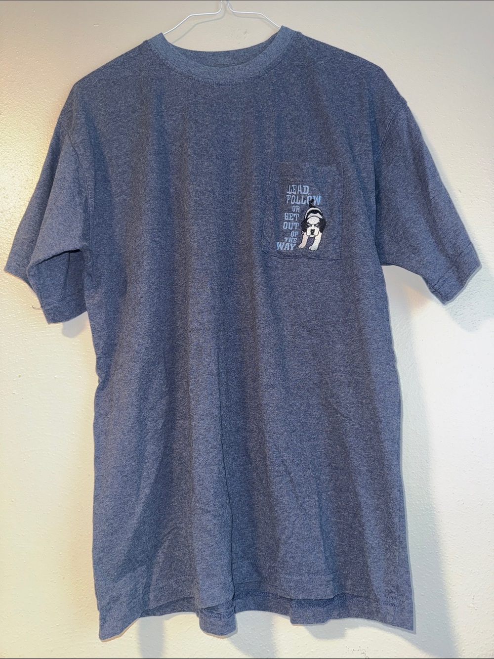 Big Dogs Heather Navy Short Sleeve Pocket Tee